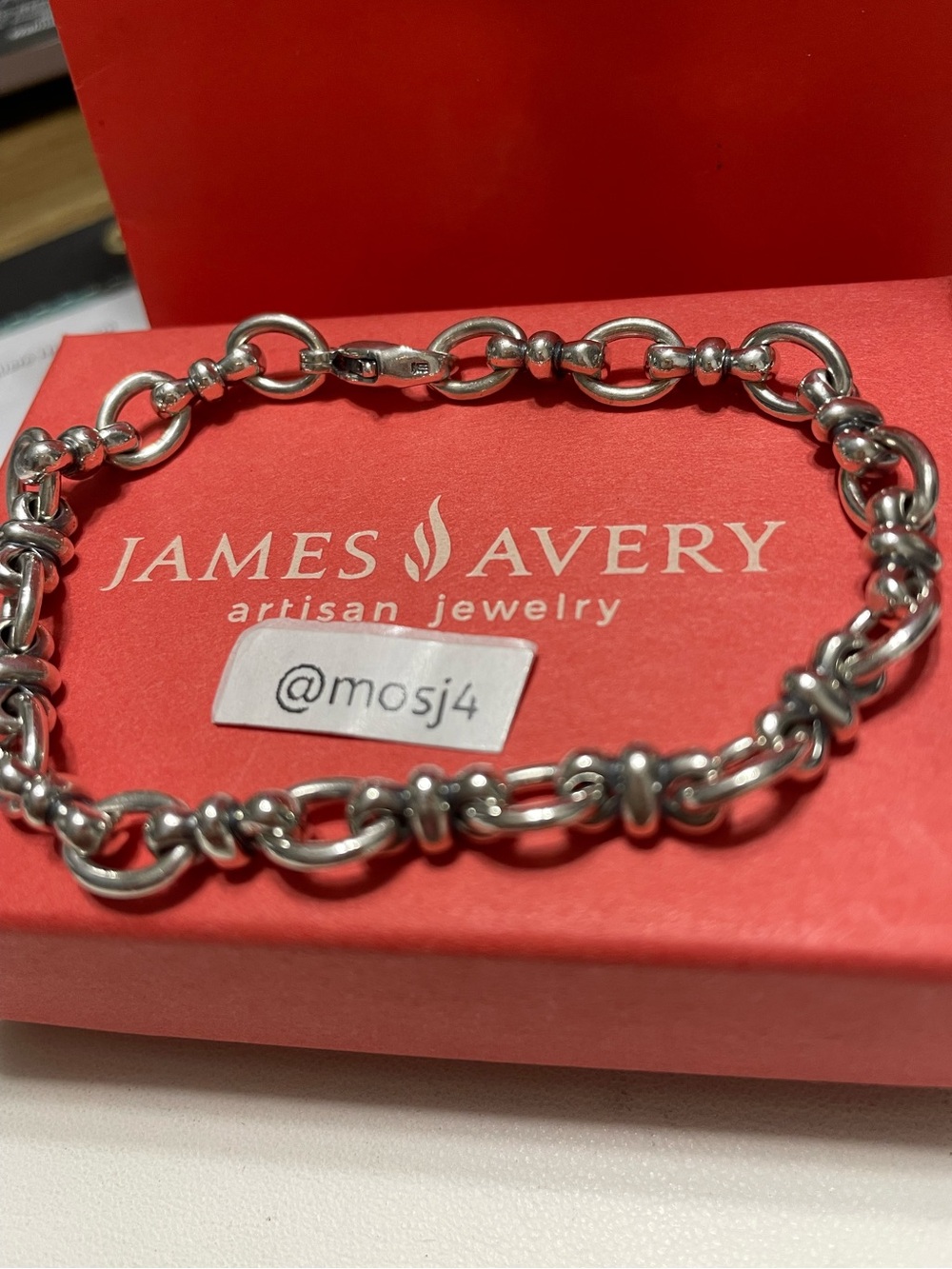 Retired James Avery Bow and Link Bracelet - Picture 2 of 4
